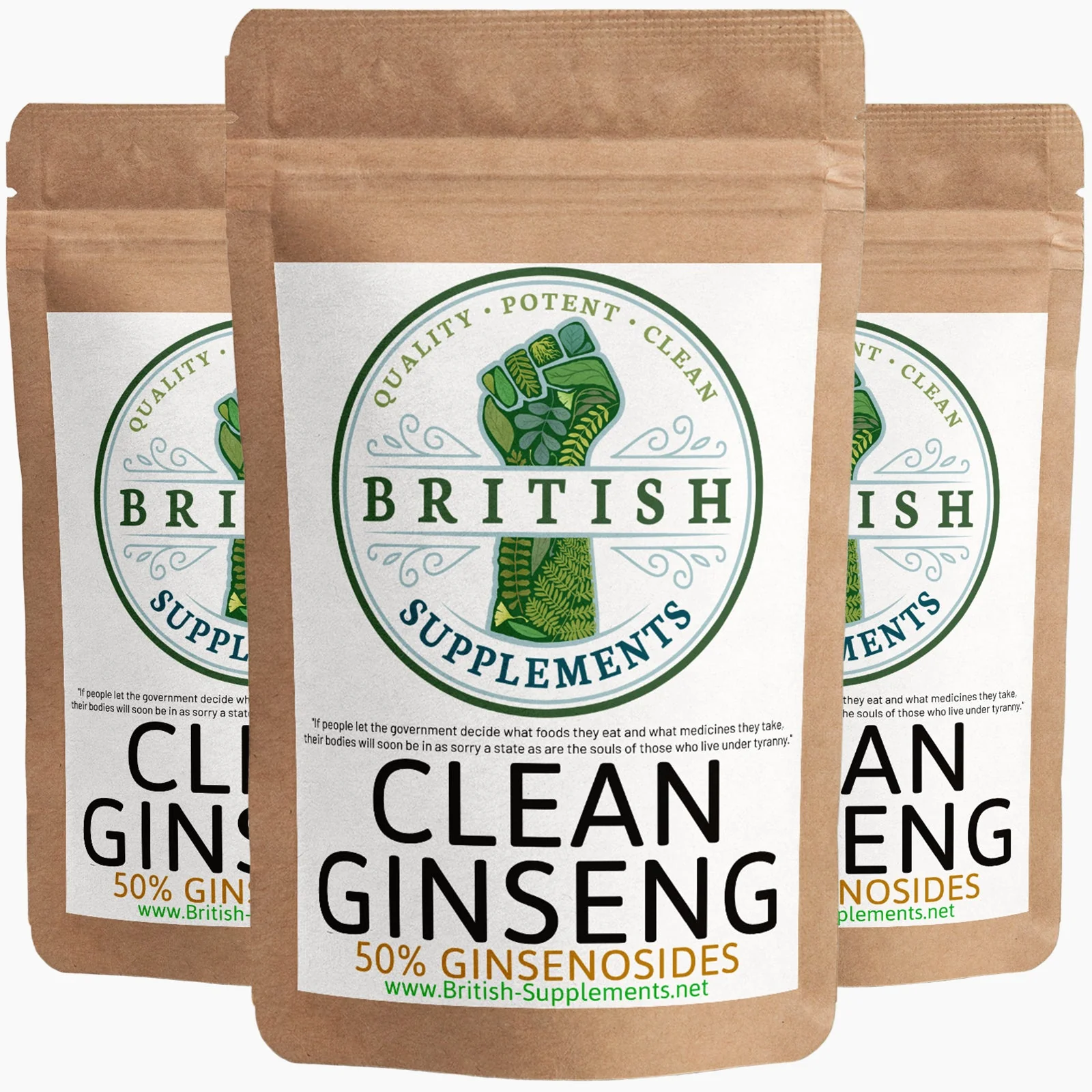 Clean Ginseng Panax 13,662mg (222.7mg Ginsenosides)