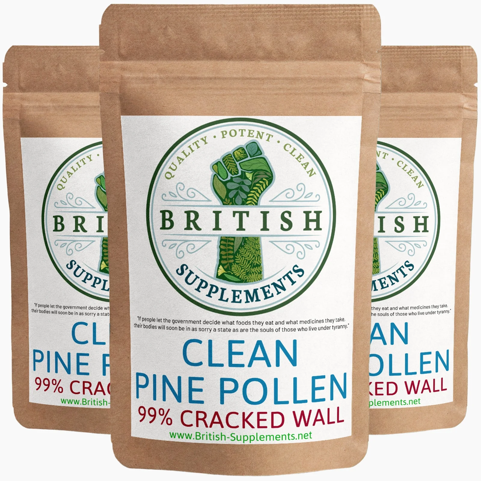 Clean Genuine Pine Pollen Capsules 422mg (99% Cracked Wall)