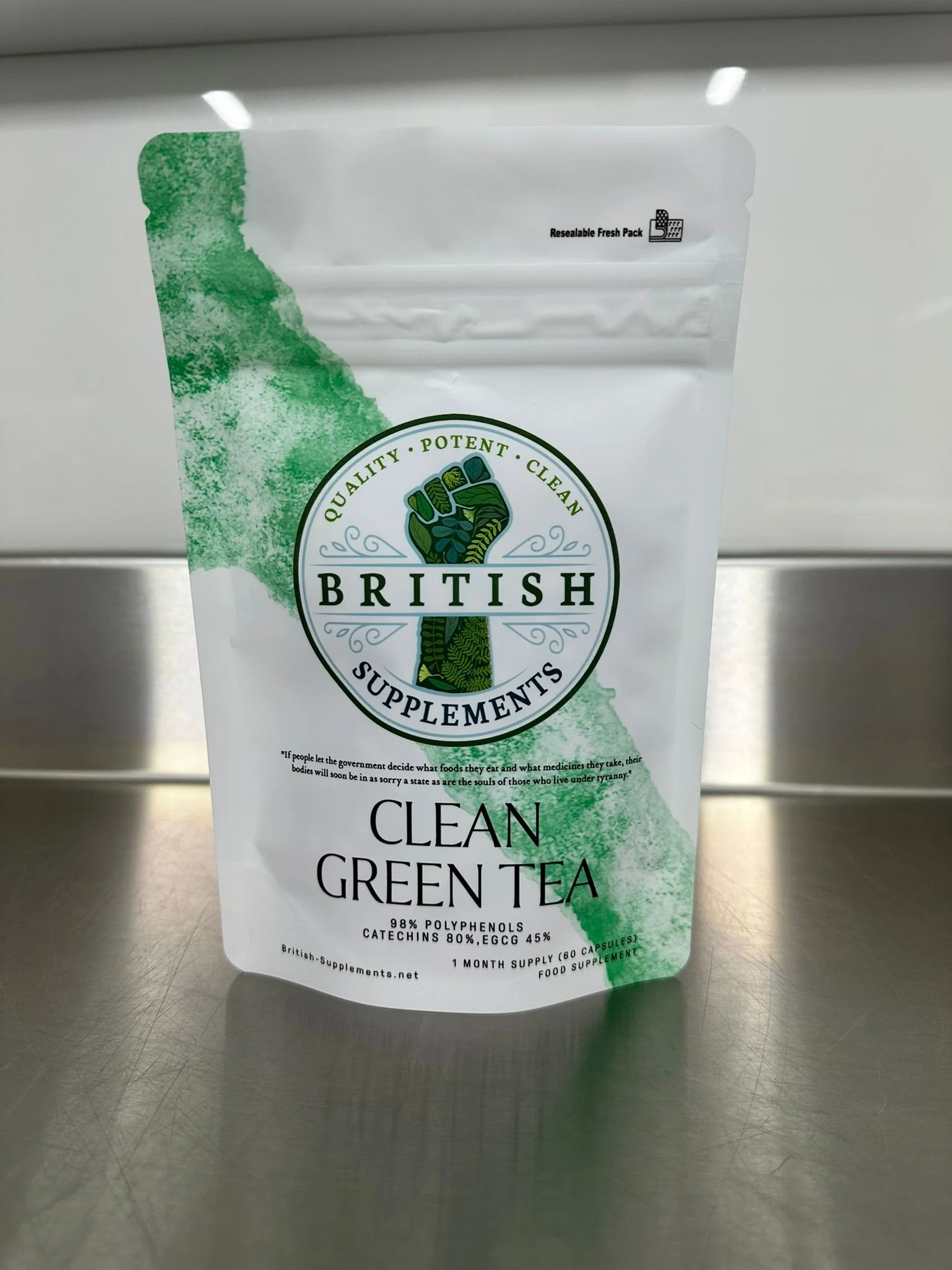 Clean Genuine Green Tea Extract (Polyphenols 916mg Catechins 748mg ,EGCG 420mg) - Image 2