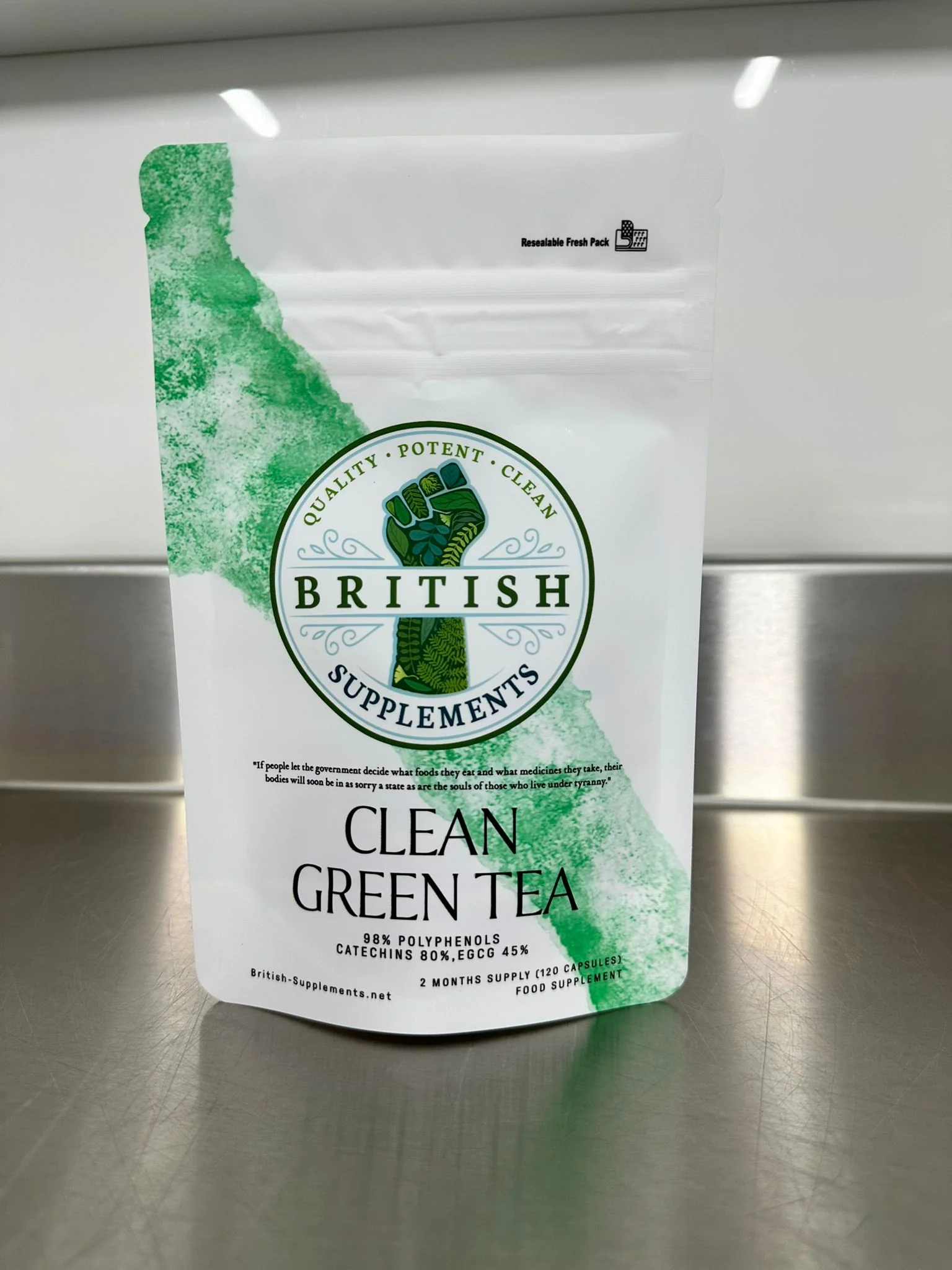 Clean Genuine Green Tea Extract (Polyphenols 916mg Catechins 748mg ,EGCG 420mg) - Image 3
