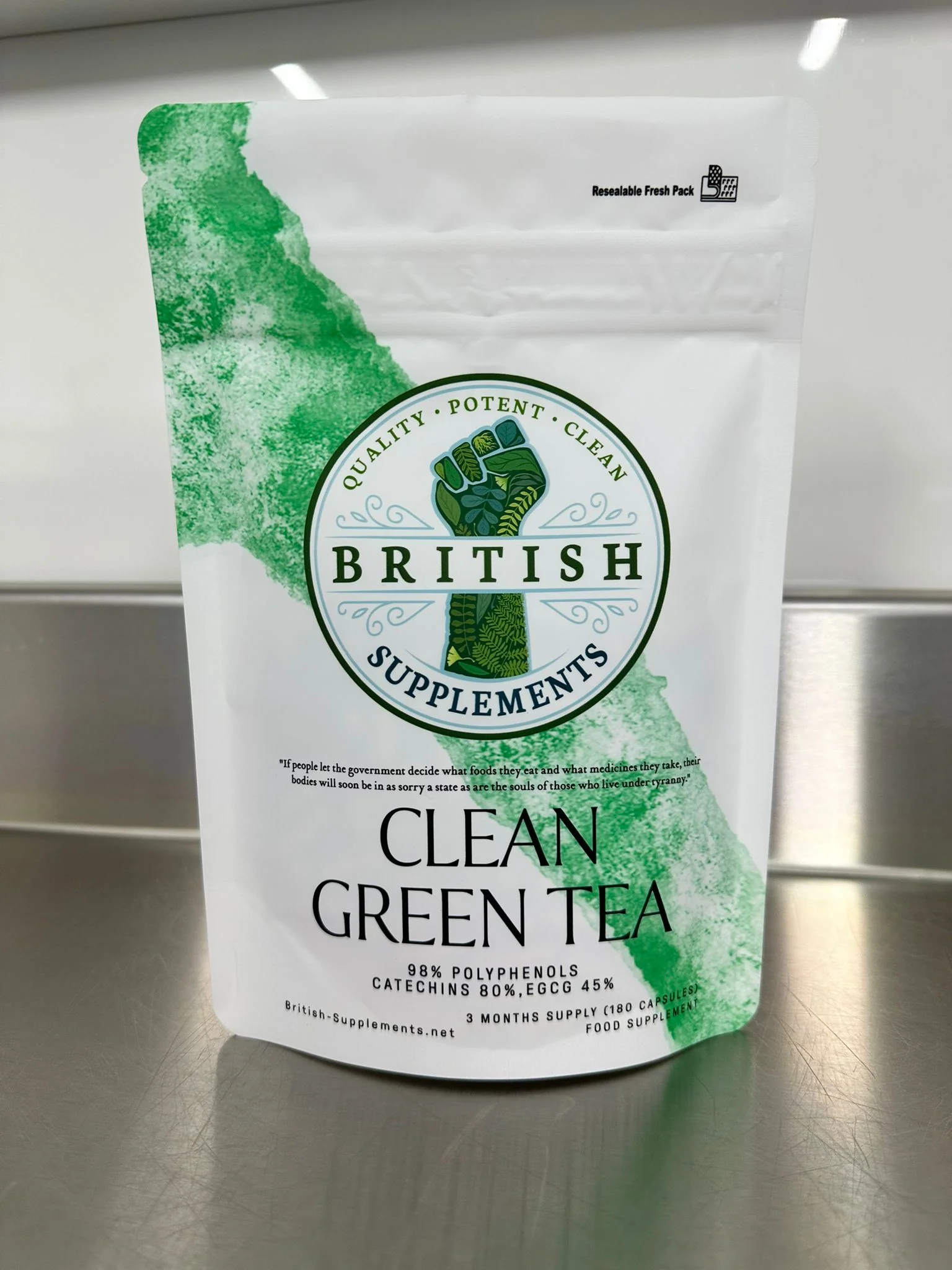 Clean Genuine Green Tea Extract (Polyphenols 916mg Catechins 748mg ,EGCG 420mg) - Image 4