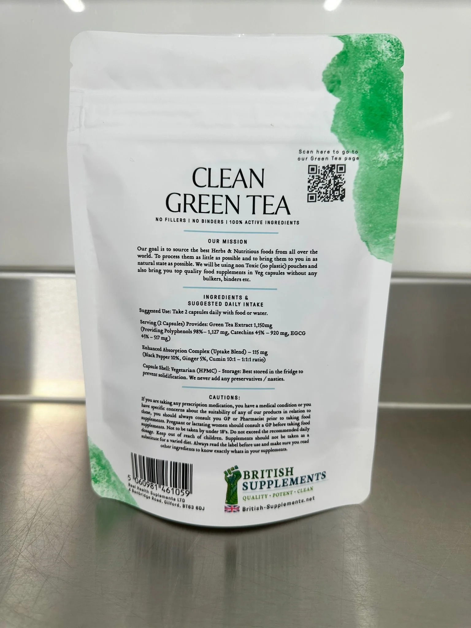 Clean Genuine Green Tea Extract (Polyphenols 916mg Catechins 748mg ,EGCG 420mg) - Image 5