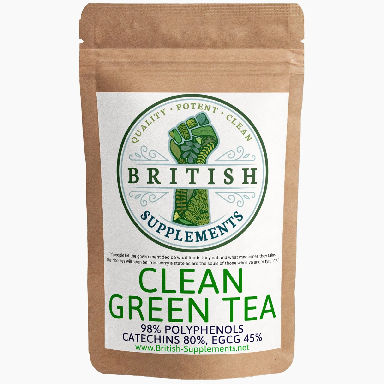Clean Genuine Green Tea Extract (Polyphenols 916mg Catechins 748mg ,EGCG 420mg) - Image 7