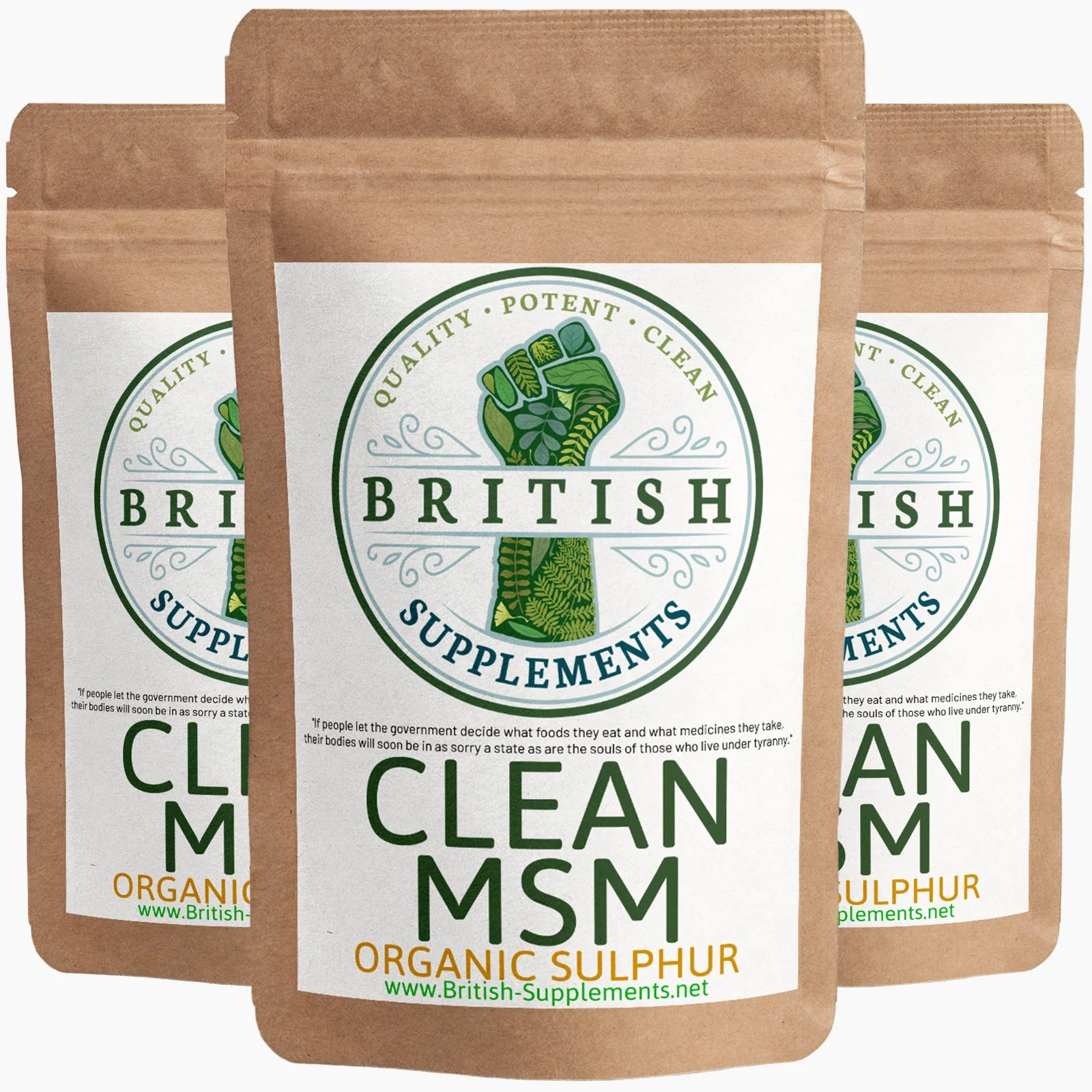 Clean Genuine MSM (Methylsulfonylmethane, Sulphar) 1,400mg Supplement