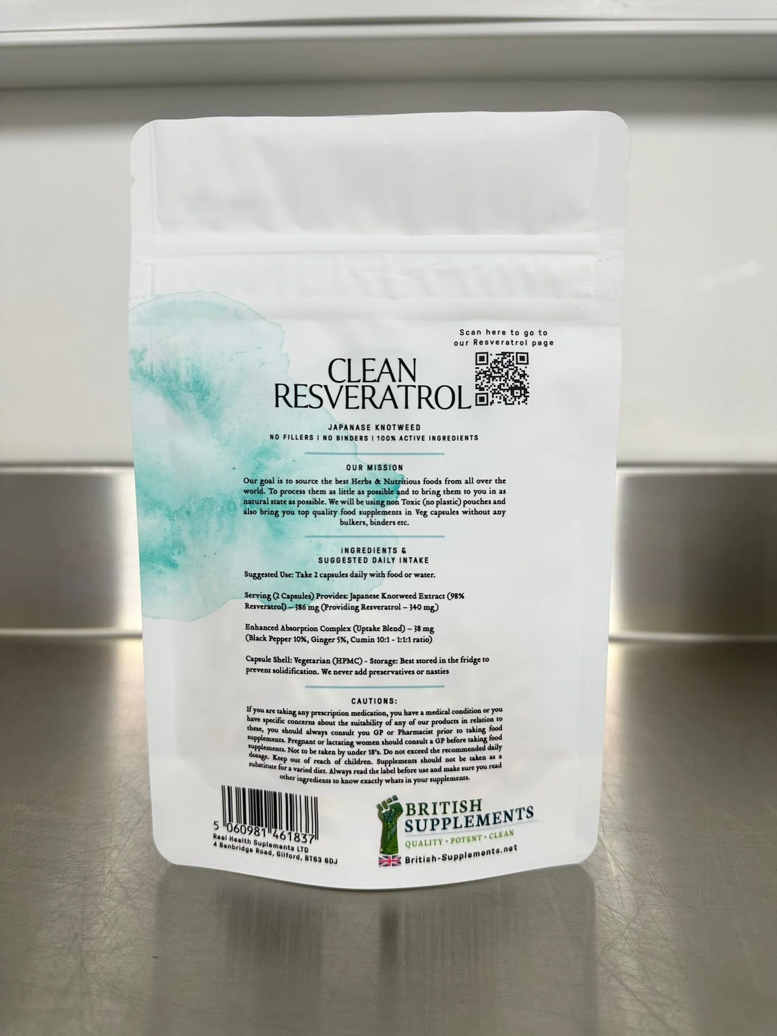 Clean Genuine Trans Resveratrol 340.8mg + 38.6mg uptake blend - Image 5